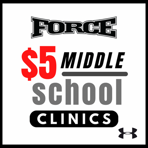 $5 FRIDAY MIDDLE SCHOOL CLINICS! (Ages 6th-8th grade)